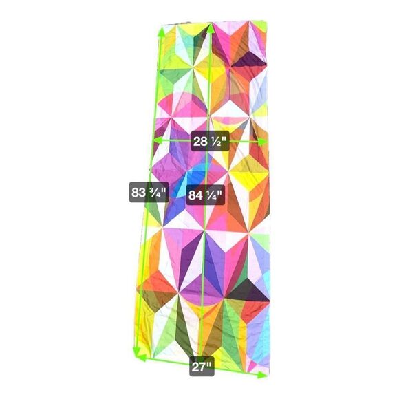 Geometric Quilt Curtain Rainbow Kaleidoscope 84x 28 Crafts Fabric Made In Turkey - Picture 7 of 7